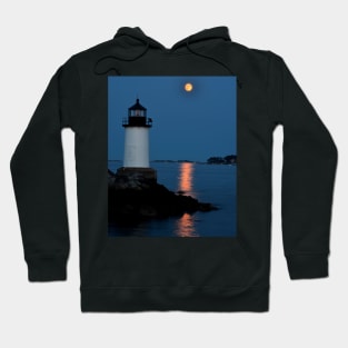 Moon over Winter Island Salem MA Hoodie